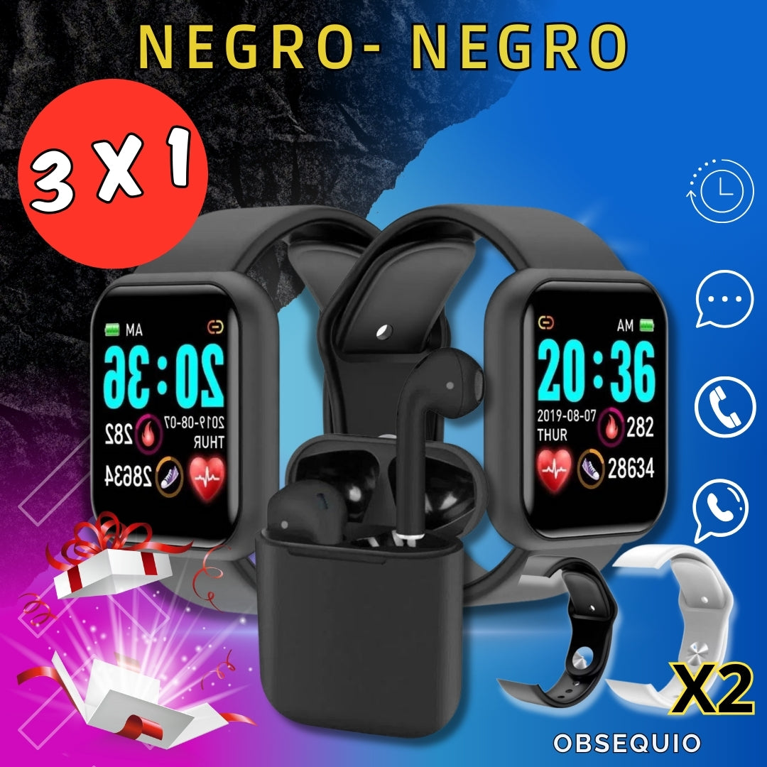 ⌚combo  x 5 piezas - 2 relojes + 1 audífonos+ obsequio ⌚