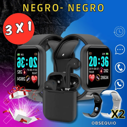 ⌚combo  x 5 piezas - 2 relojes + 1 audífonos+ obsequio ⌚