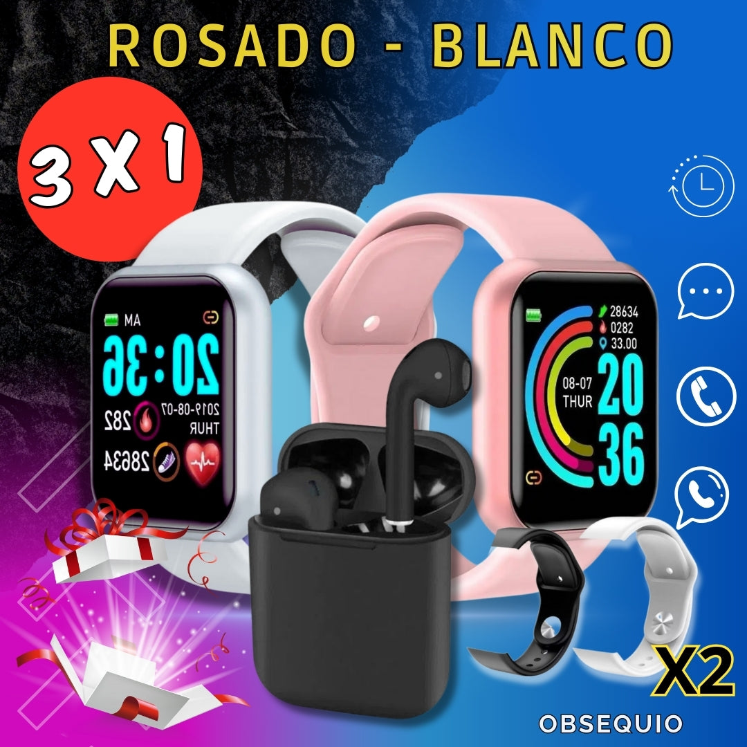 ⌚combo  x 5 piezas - 2 relojes + 1 audífonos+ obsequio ⌚