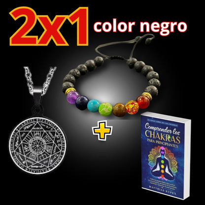 COMBO  2 X 1 PULSERA DE LOS 7 CHAKRAS + MEDALLON DE LOS 7 ARCANGELES +OBSEQUIO