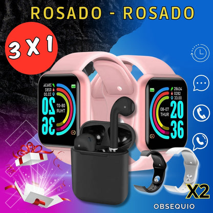 ⌚combo  x 5 piezas - 2 relojes + 1 audífonos+ obsequio ⌚