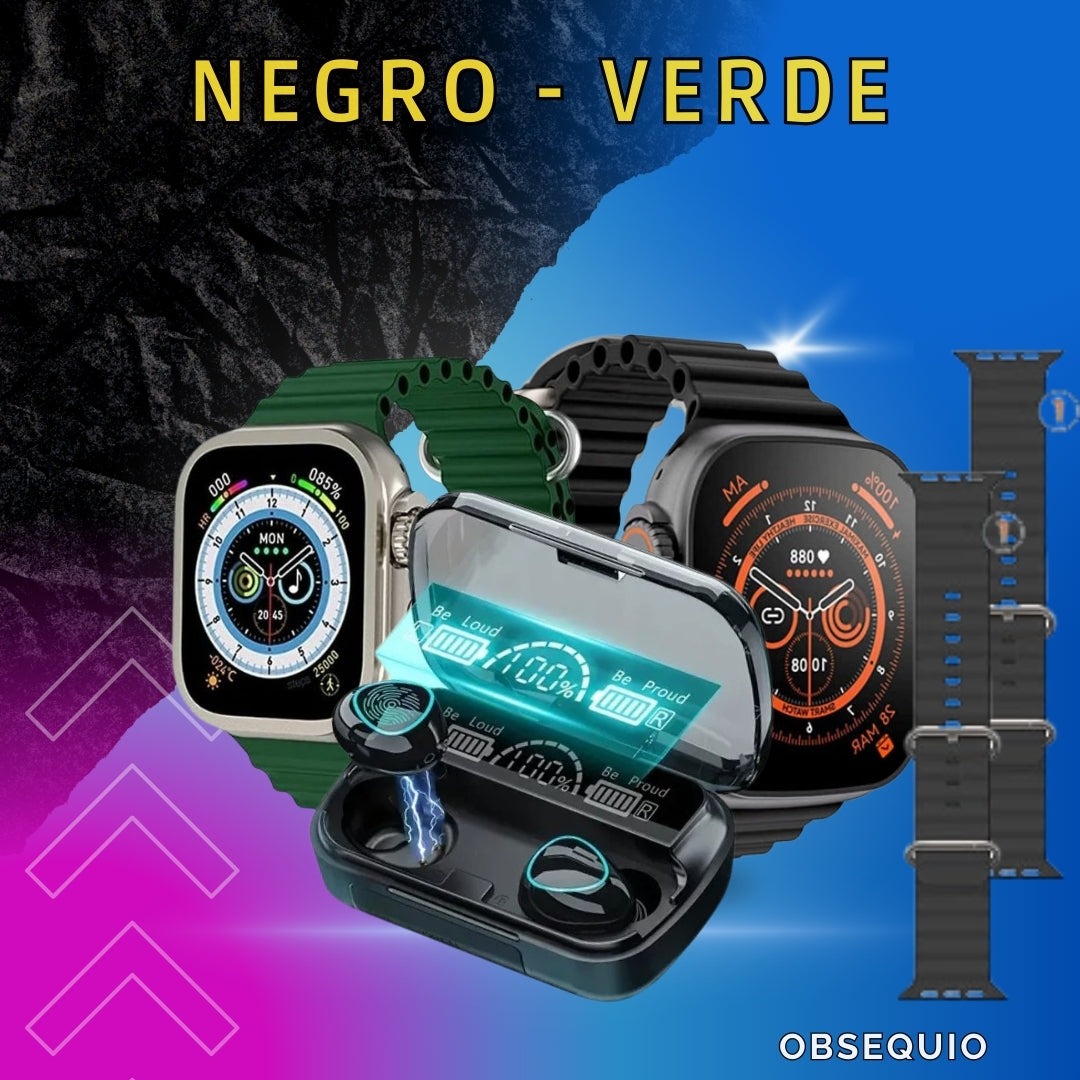 combo x 3  Smart Watch T800ULTRA + audífonos M-10