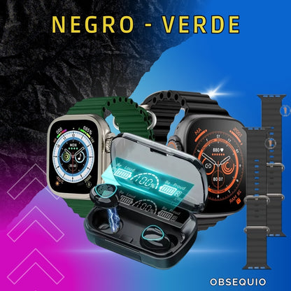 combo x 3  Smart Watch T800ULTRA + audífonos M-10