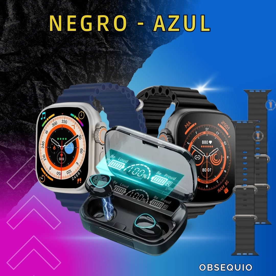 combo x 3  Smart Watch T800ULTRA + audífonos M-10