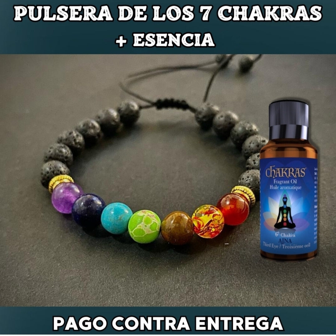 COMBO PULSERA DE LO 7 CHAKRAS +ESENCIA+ LIBRO PDF