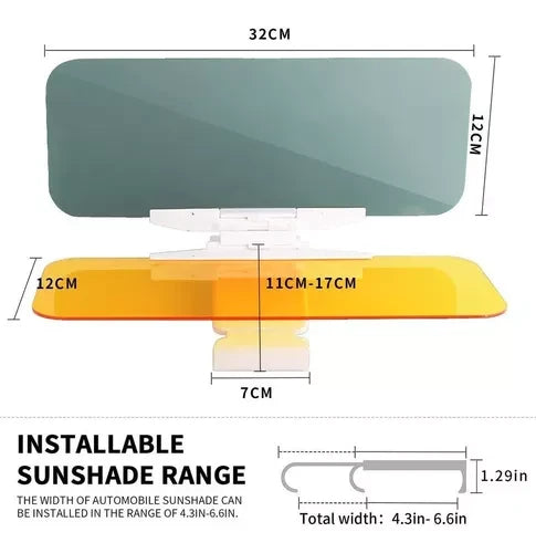 Visera de coche 2 en 1  visón nocturna y del sol